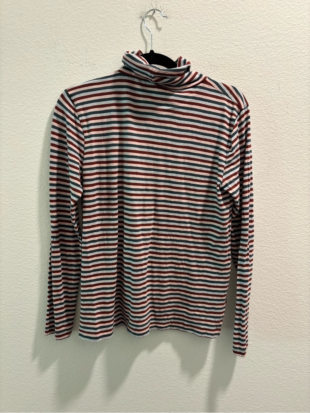 Madewell Striped Turtleneck Long Sleeve Cotton Top, size M